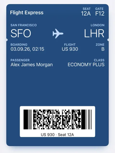 Airline Boarding Pass